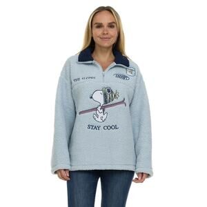 Snoopy Women's Character Winter Sherpa Pullover Size Small